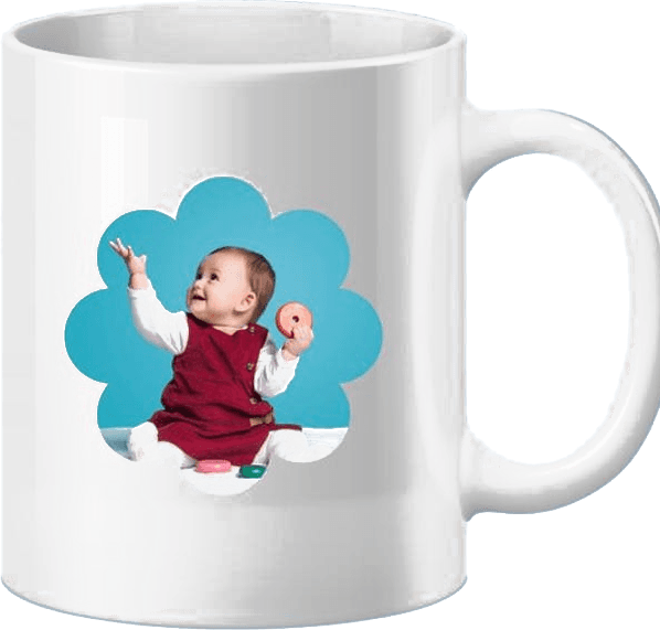 Mug printed with a baby photo